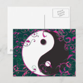 Yin & Yang Floral Design Postkarte (Vorne/Hinten)