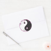 Yin & Yang Floral Design Runder Aufkleber (Umschlag)