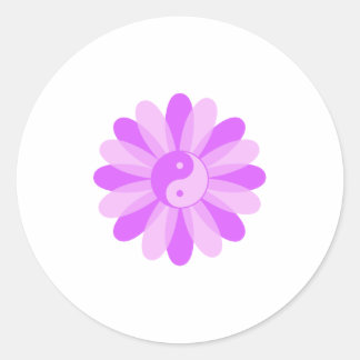 Yin Yang Floral Runder Aufkleber