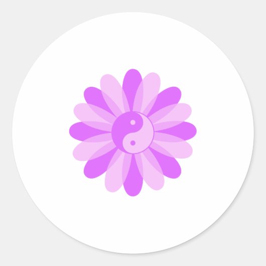 Yin Yang Floral Runder Aufkleber (Vorderseite)