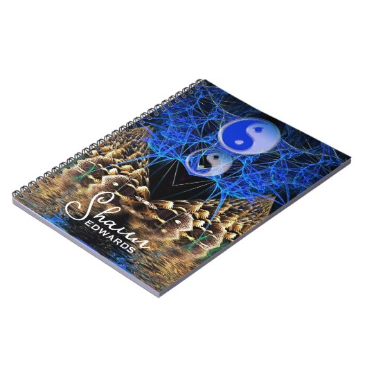 Yin Yang Fractal Visions Notizblock (Linke Seite)