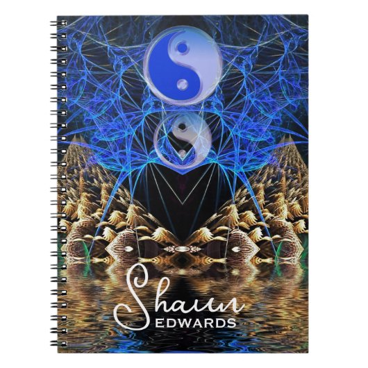 Yin Yang Fractal Visions Notizblock (Vorderseite)