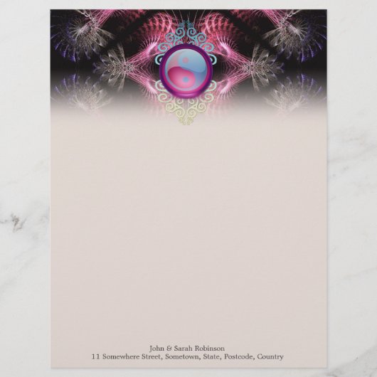Yin Yang Fraktal Artistry #003 Letterhead Briefkopf (Vorderseite)
