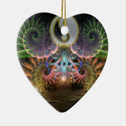 Yin Yang Fraktal Wings Liebe Keramikornament (Rechts)