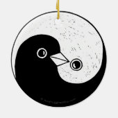 Yin Yang Friedenstaube Keramikornament (Hinten)