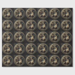 Yin Yang Friedenszeichen Geschenkpapier