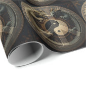 Yin Yang Friedenszeichen Geschenkpapier (Rolleneckpunkt)