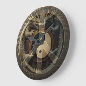 Yin Yang Friedenszeichen  Große Wanduhr (Winkel)