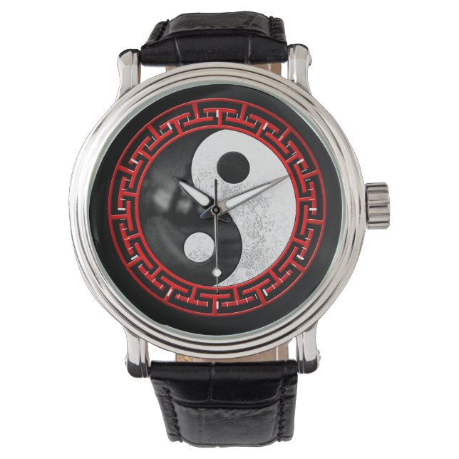 Yin Yang Friedlich Meditation Armbanduhr (Vorderseite)
