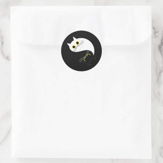 YIN - YANG Funny Cat Sticker (Tasche)