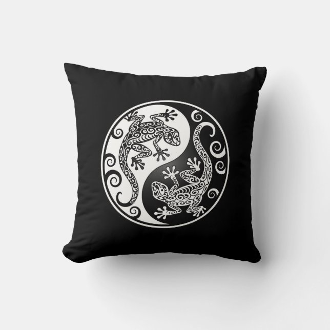 Yin Yang Geckos Kissen (Vorderseite)