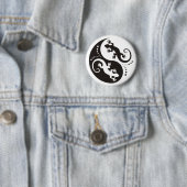 YIN & YANG Geckos schwarz + dein Hintergrund & Ide Button (Beispiel)