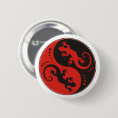 YIN & YANG Geckos schwarz + Ihr Hintergrund & Ihre Button (Vorne & Hinten)