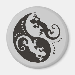 YIN & YANG Geckos schwarz + Ihr Hintergrund & Ihre Magnet