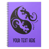 YIN & YANG Geckos schwarz + Ihr Hintergrund & Ihre Notizblock (Vorderseite)