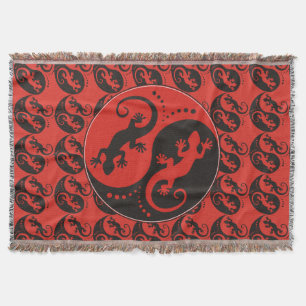 YIN & YANG Geckos schwarz rot + Ihre Hintergrundid Decke