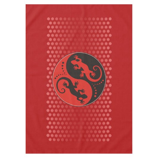 YIN & YANG Geckos schwarz rot + Ihre Hintergrundid Tischdecke (Vorderseite)