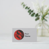 YIN & YANG Geckos schwarz rot + Ihre Hintergrundid Visitenkarte (Stehend Vorderseite)