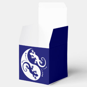 YIN & YANG Geckos weiß + Ihr Hintergrund & Ihre Id Geschenkschachtel
