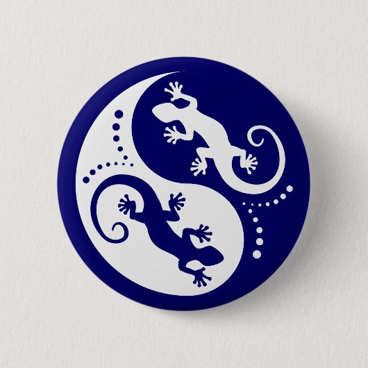 YIN & YANG Geckos weiß + Ihre Idee Button (Vorderseite)
