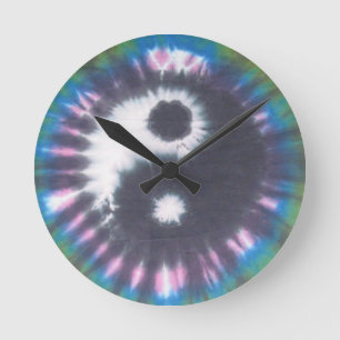 Yin Yang Gefärbte Krawatte Runde Wanduhr