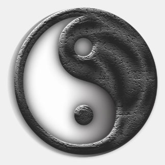 Yin Yang geknackt Runder Aufkleber