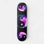 yin Yang gemalte Regenbogensonnenblume Skateboard (Vorderseite)