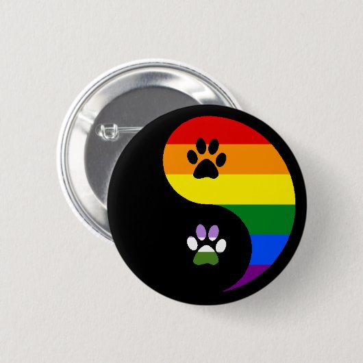 Yin-yang Gender Queen Button (Vorne & Hinten)