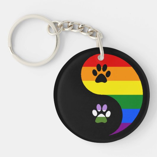 Yin-Yang Genderqueer Acrylic Keychain Schlüsselanhänger (Vorderseite)