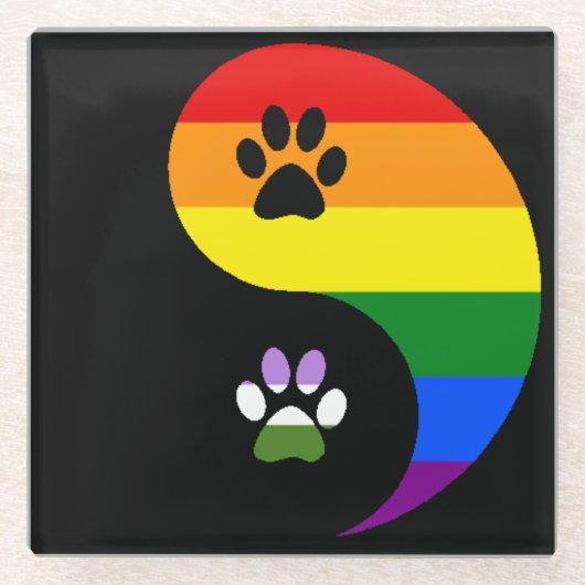 Yin-Yang Genderqueer Coaster Glasuntersetzer (Vorderseite)