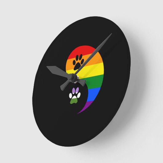 Yin Yang Genderqueer Wall Clock Runde Wanduhr (Winkel)