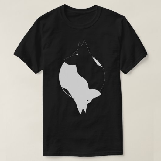 Yin Yang German Shepherd Funny Dog Symbol Zen Medi T-Shirt (Design vorne)