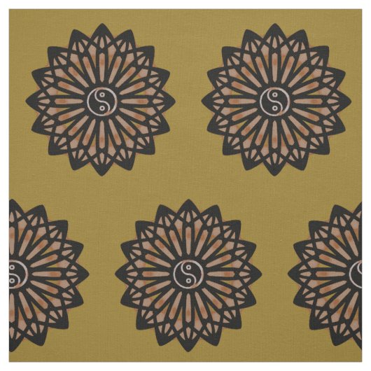 Yin Yang Gewebe - Kaffee Brown Stoff (Muster)