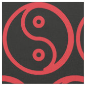 Yin Yang Gewebe - Schwarzes, rot Stoff (Nahaufnahme)