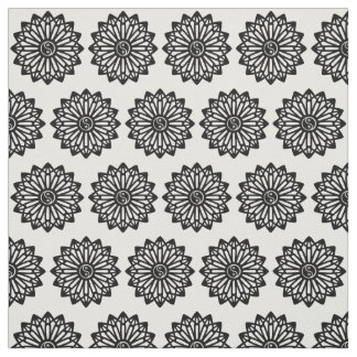 Yin Yang Gewebe - Schwarzes, weiß Stoff