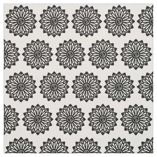 Yin Yang Gewebe - Schwarzes, weiß Stoff (Muster)