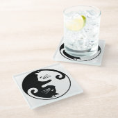 Yin Yang Glasuntersetzer (Schrägansicht)