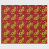 Yin & Yang - Gold Geschenkpapier (Flach)