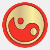 Yin Yang Gold & Red Sticker (Vorderseite)