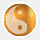 YIN YANG GOLD RUNDER AUFKLEBER (Vorderseite)