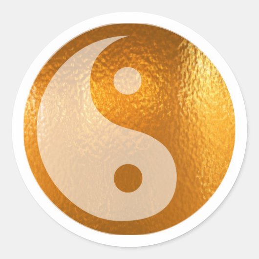 YIN YANG GOLD RUNDER AUFKLEBER (Vorderseite)