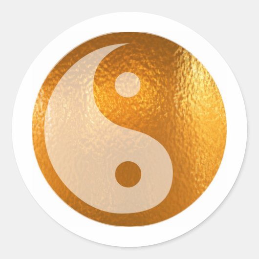 YIN YANG GOLD RUNDER AUFKLEBER (Vorderseite)