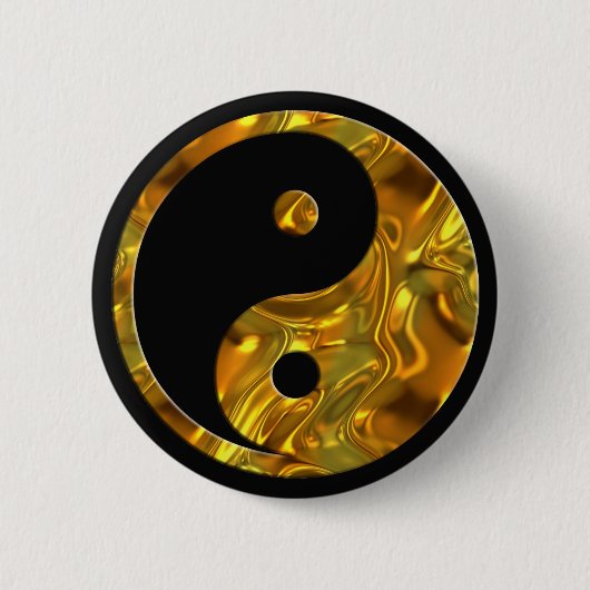 Yin & Yang GOLD | schwarz Button (Vorderseite)