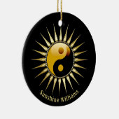 Yin Yang Gold Sunshine Keramik Ornament (Rechts)
