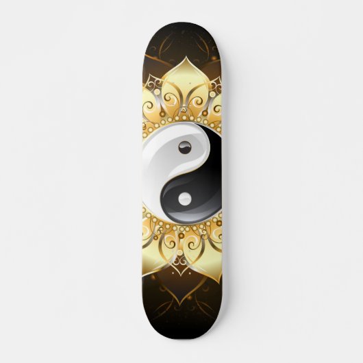 Yin Yang Golden Lotus Skateboard (Vorne)