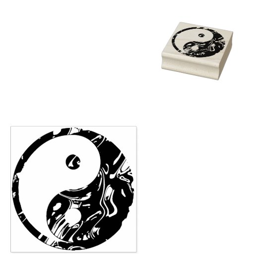 Yin & Yang goldenen Wellen + Ihre Ideen Gummistempel (Stempel)