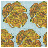 Yin Yang Goldfish Stoff (Nahaufnahme)