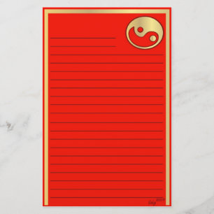 Yin Yang Goldrot-Chinesisches Neujahrsfest Briefpapier