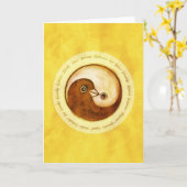 Yin Yang Goldtaubenfriedens- u. -harmonie Karte (Gelbe Blume)