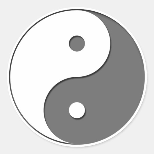 Yin Yang - grau 1 Runder Aufkleber (Vorderseite)